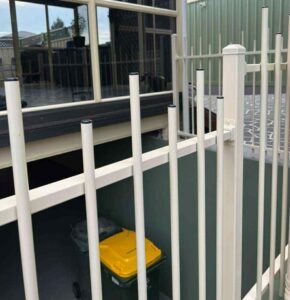 Newly installed decorative style fencing in a residential home in Tasmania Hobart.